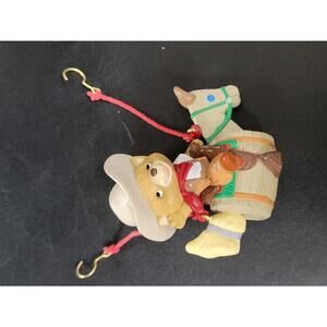 Hallmark Cowboy Bear Figurine on Horse Ornament